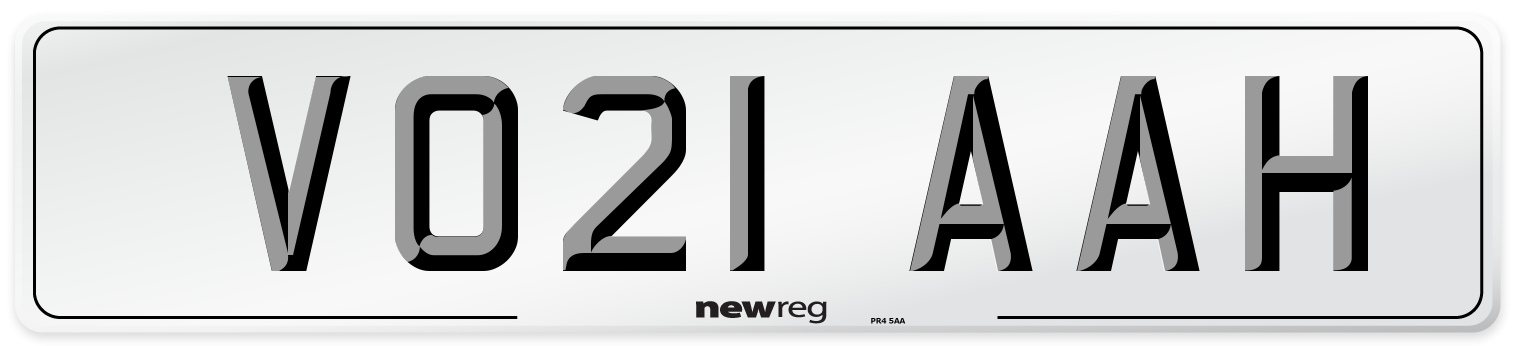 VO21 AAH Number Plate from New Reg